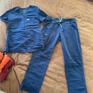 Figs Navy Blue Scrub Set